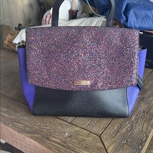 Kate Spade Purple and Black Glitter Satchel